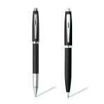 Sheaffer 100 Ballpoint Pen & Rollerball Pen Gift Set - Matte Black Chrome Trim - Picture 1